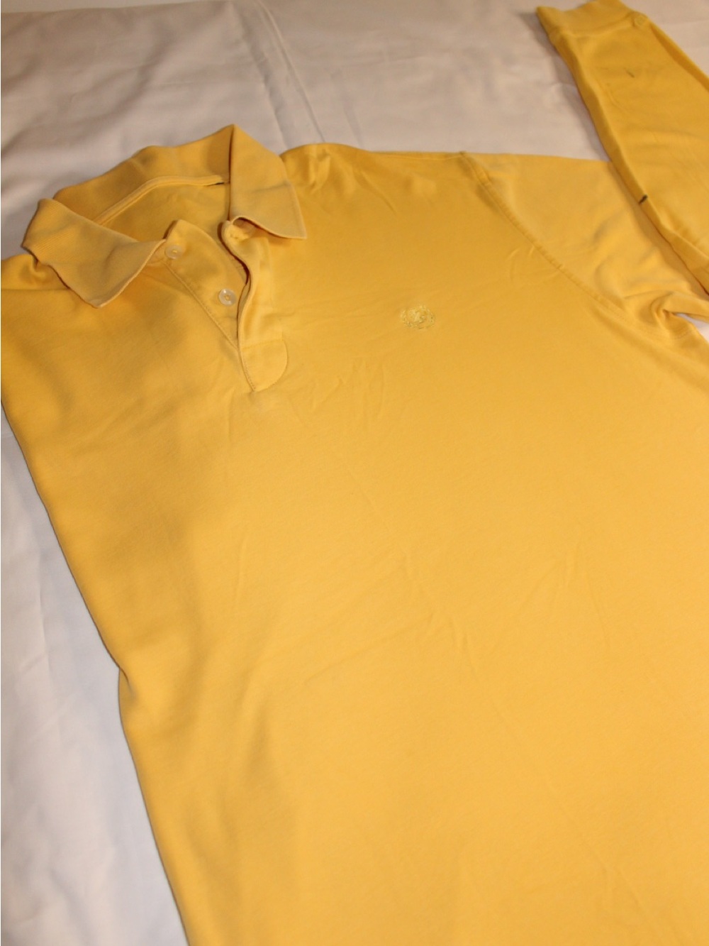 Men's Yellow Long Sleeve Polo Shirt